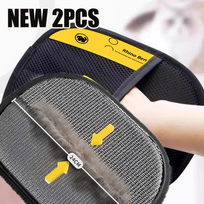 CozyTouch Double-Sided Pet Grooming Gloves
